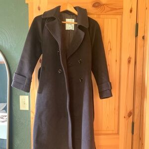 Abercrombie & Fitch Brown Wool Blend Trench Coat NWOT